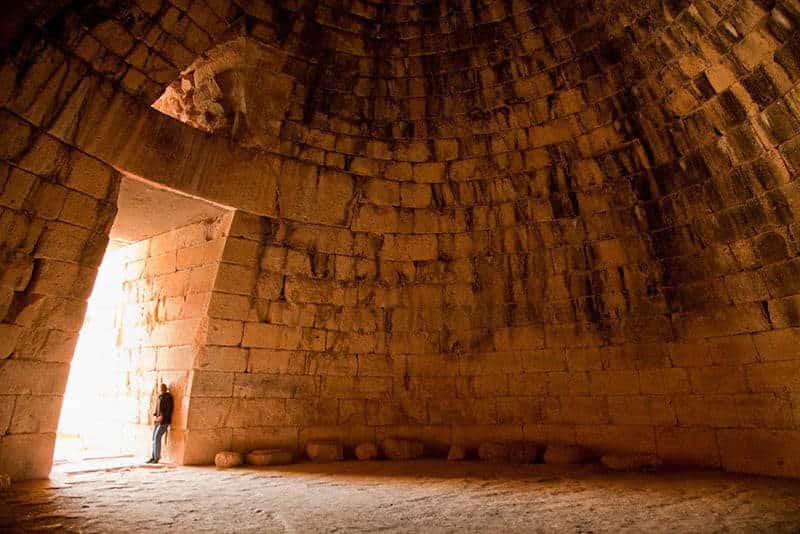 The interior of the Treasury of Atreus, Mycenae, via The History Hub