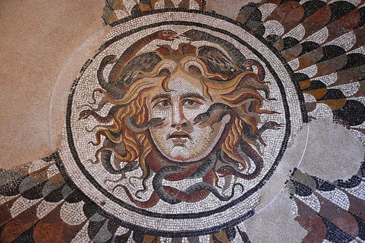 panel mosaic floor head medusa