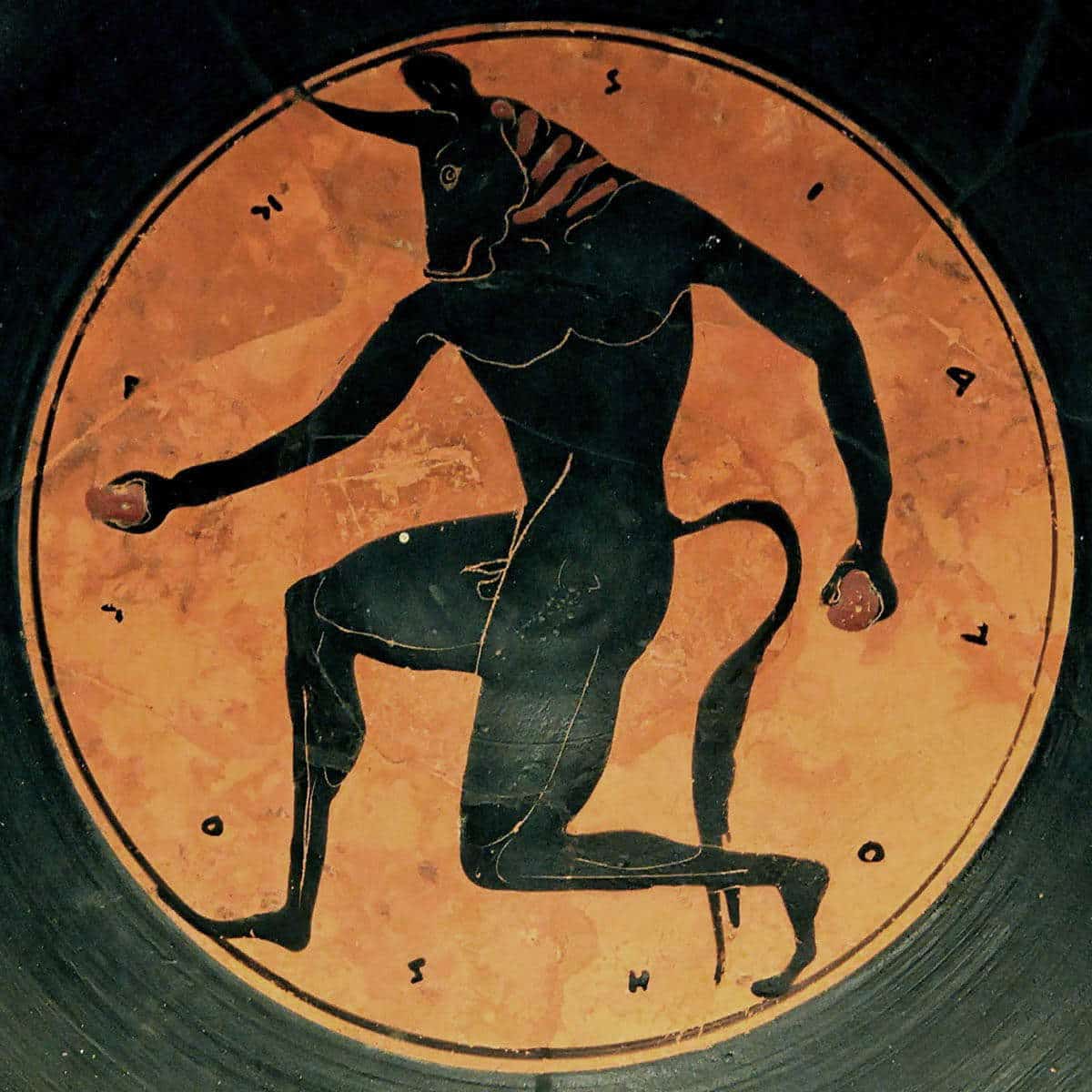 theseus and the minotaur ceramic