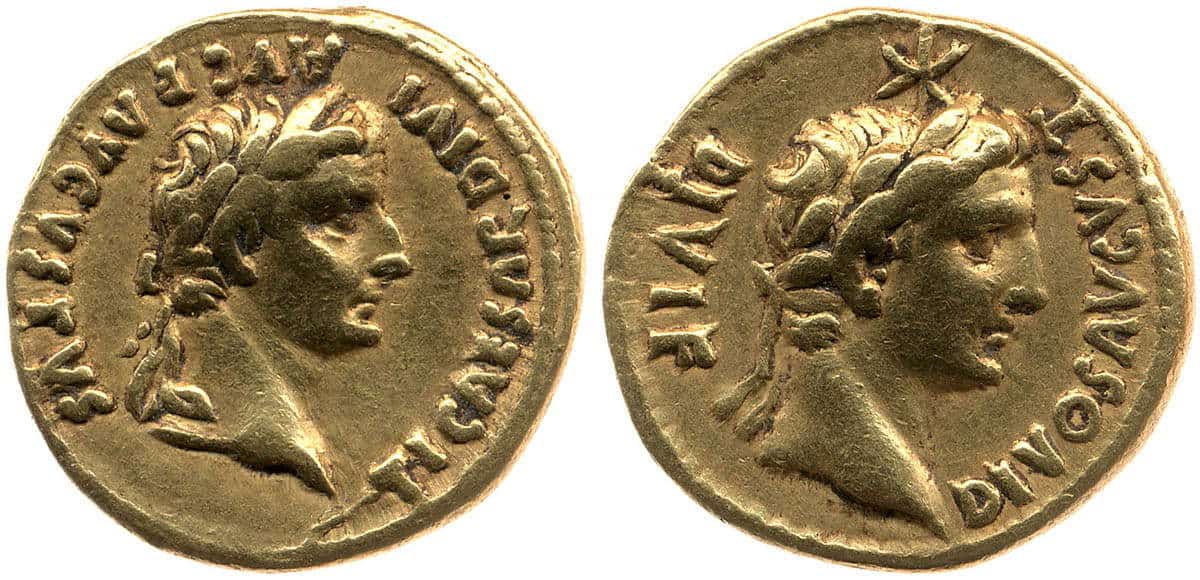 tiberius coin augustus