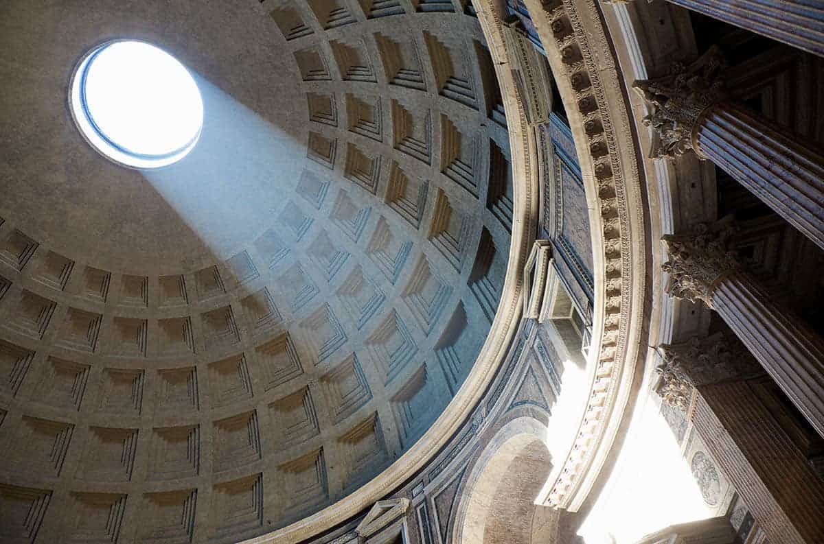 pantheon domed ceiling interior light