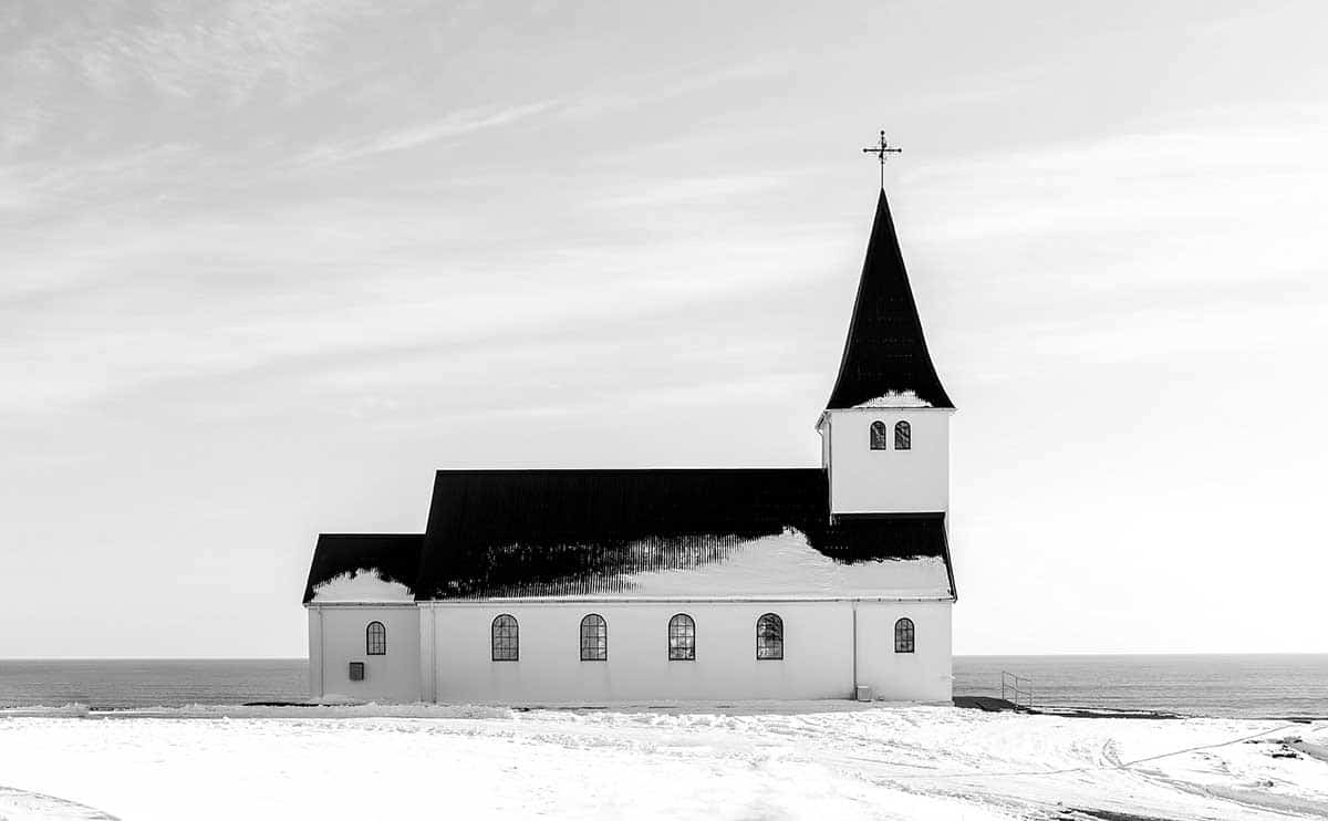 iceland black white church