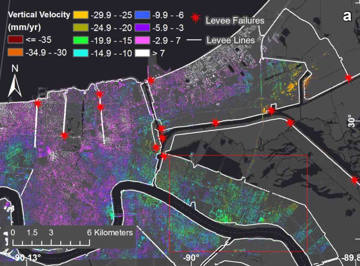 new orleans sinking data