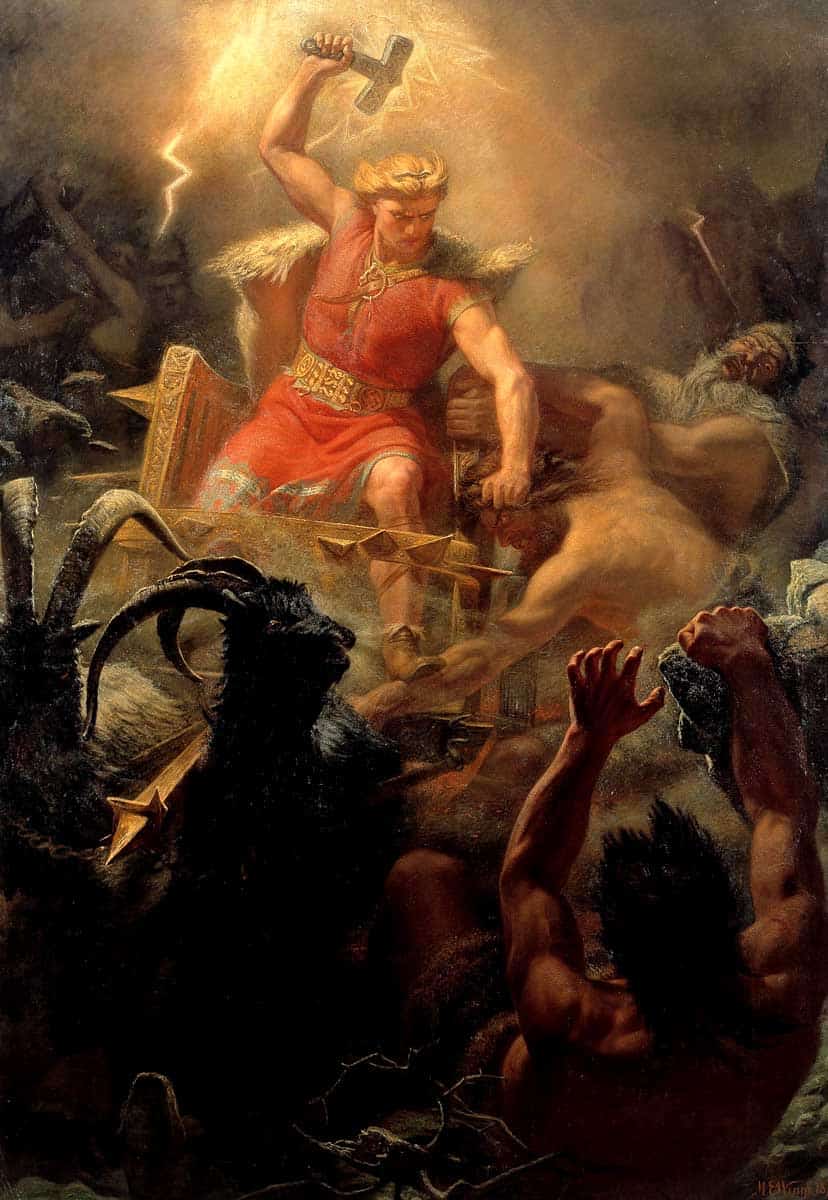 thor battling giants