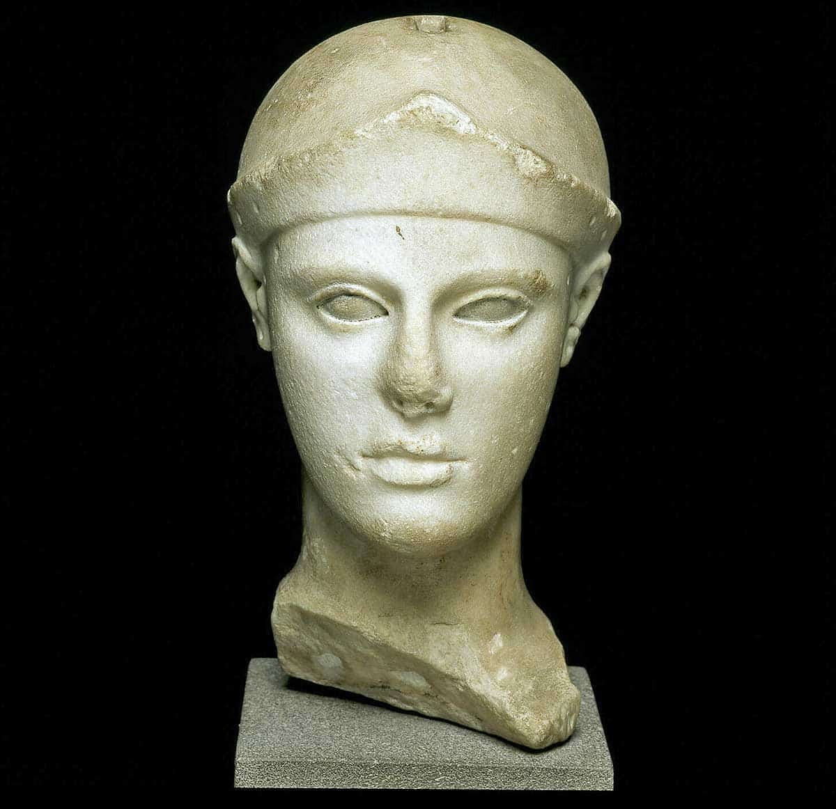 athena ancient greek marble head