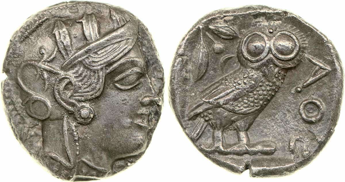 athens ancient silver coin