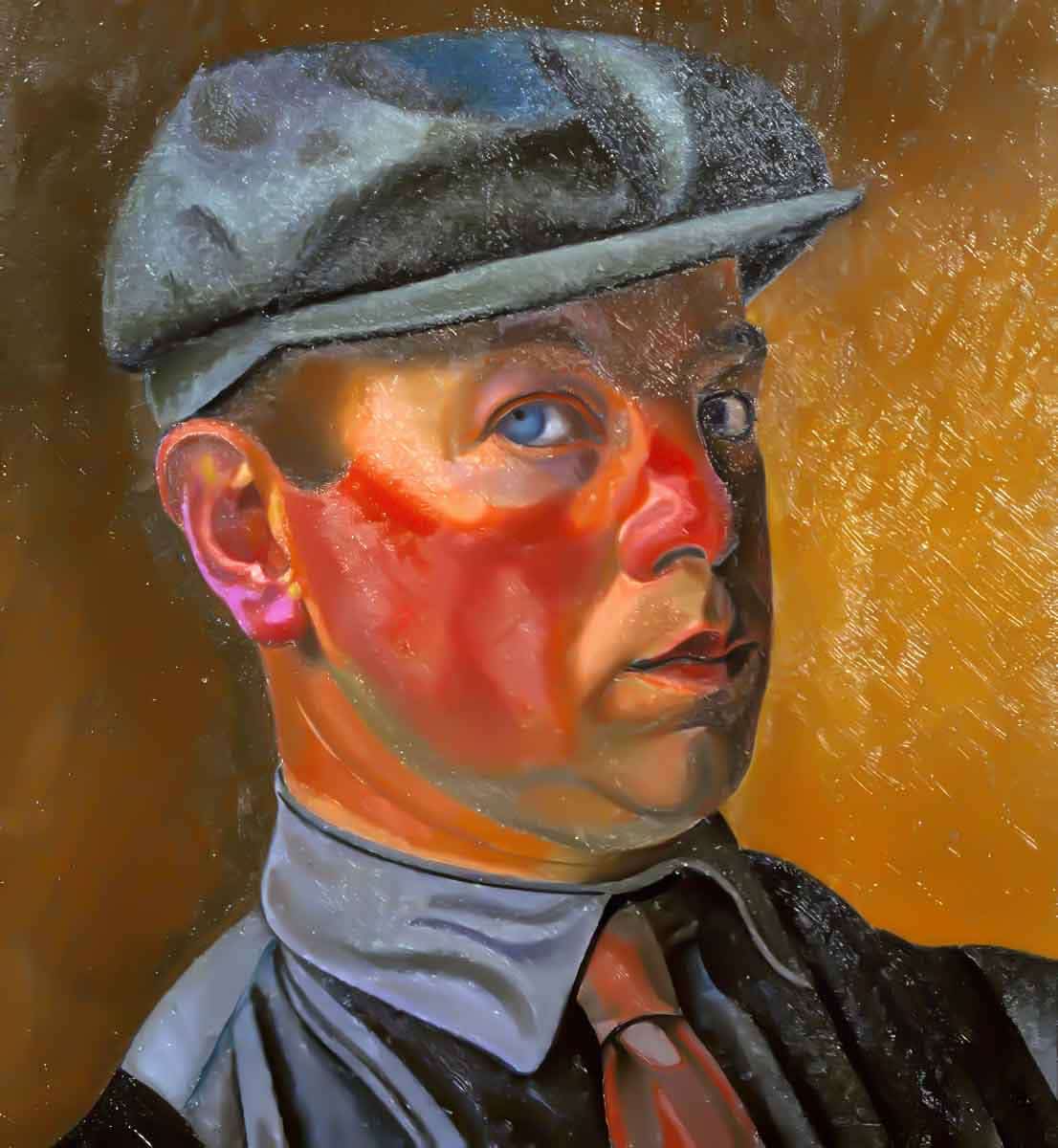 Self Portrait Wearing a Cap, William Roberts, 1931, via The Tate