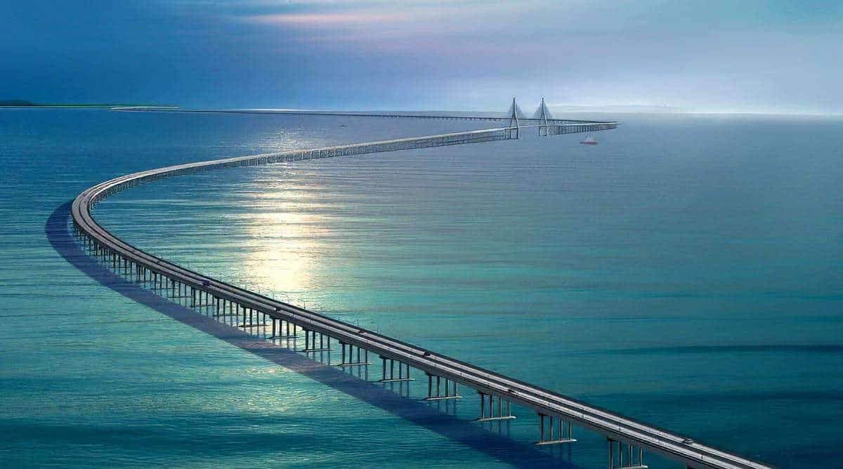 The epic Changhua-Kaohsiung Viaduct as it snakes across the sea. Source: Competitive India