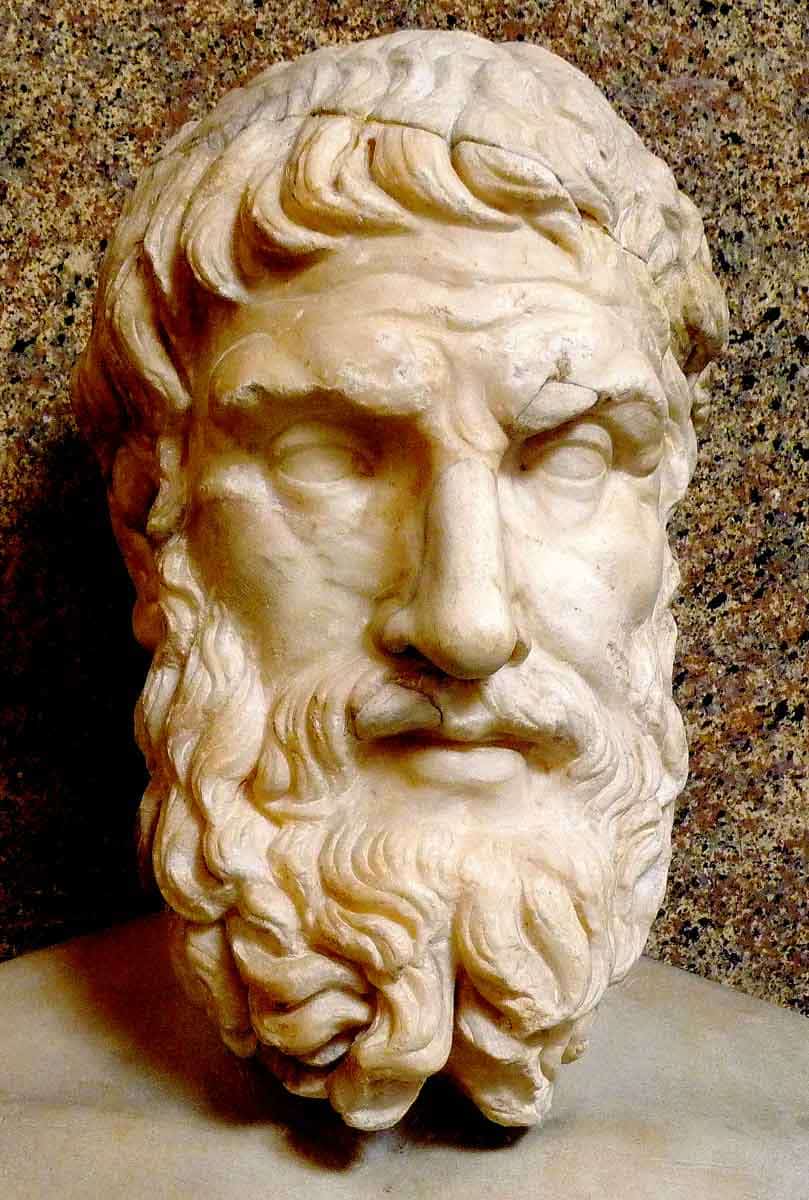 bust of epicurus