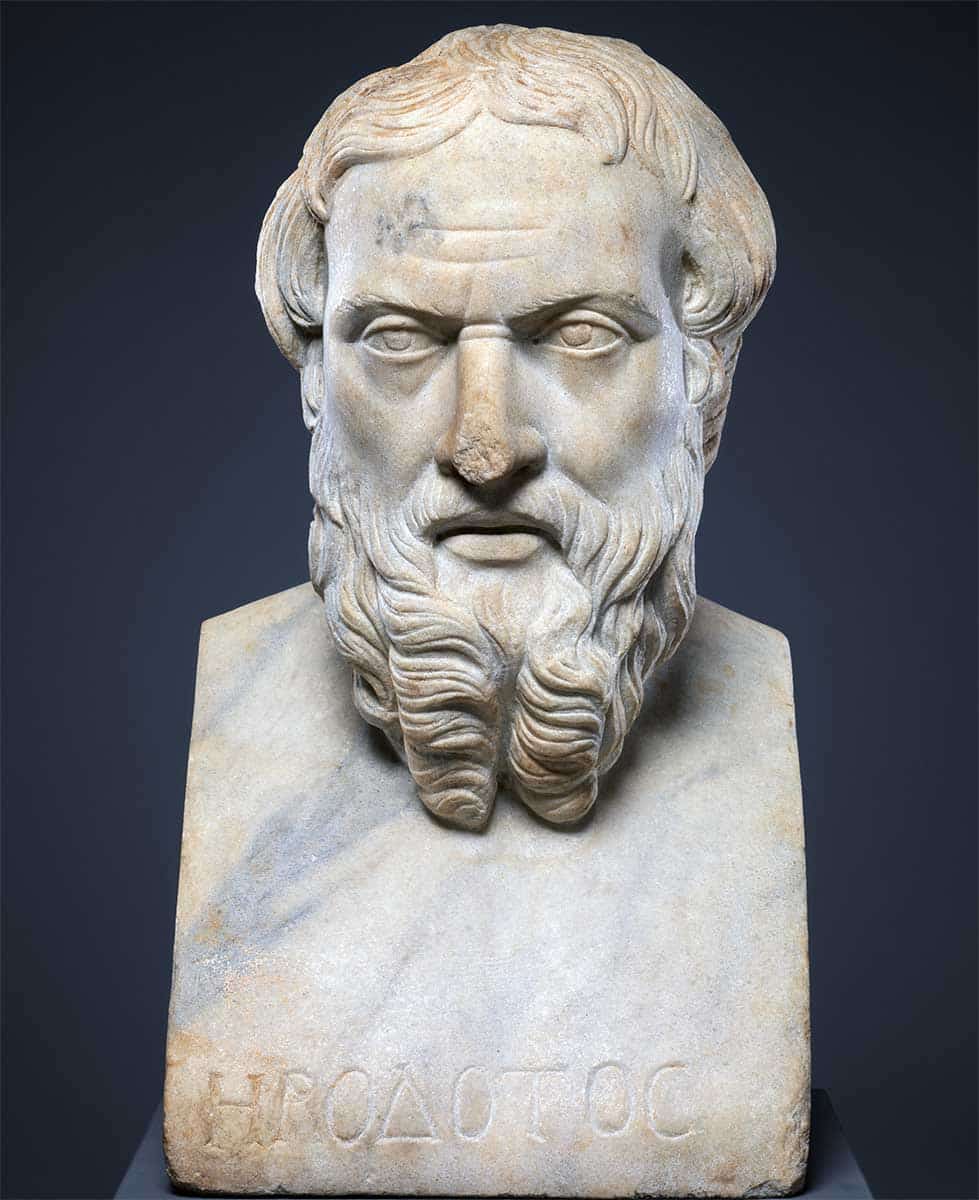 marble bust herodotus greek historian