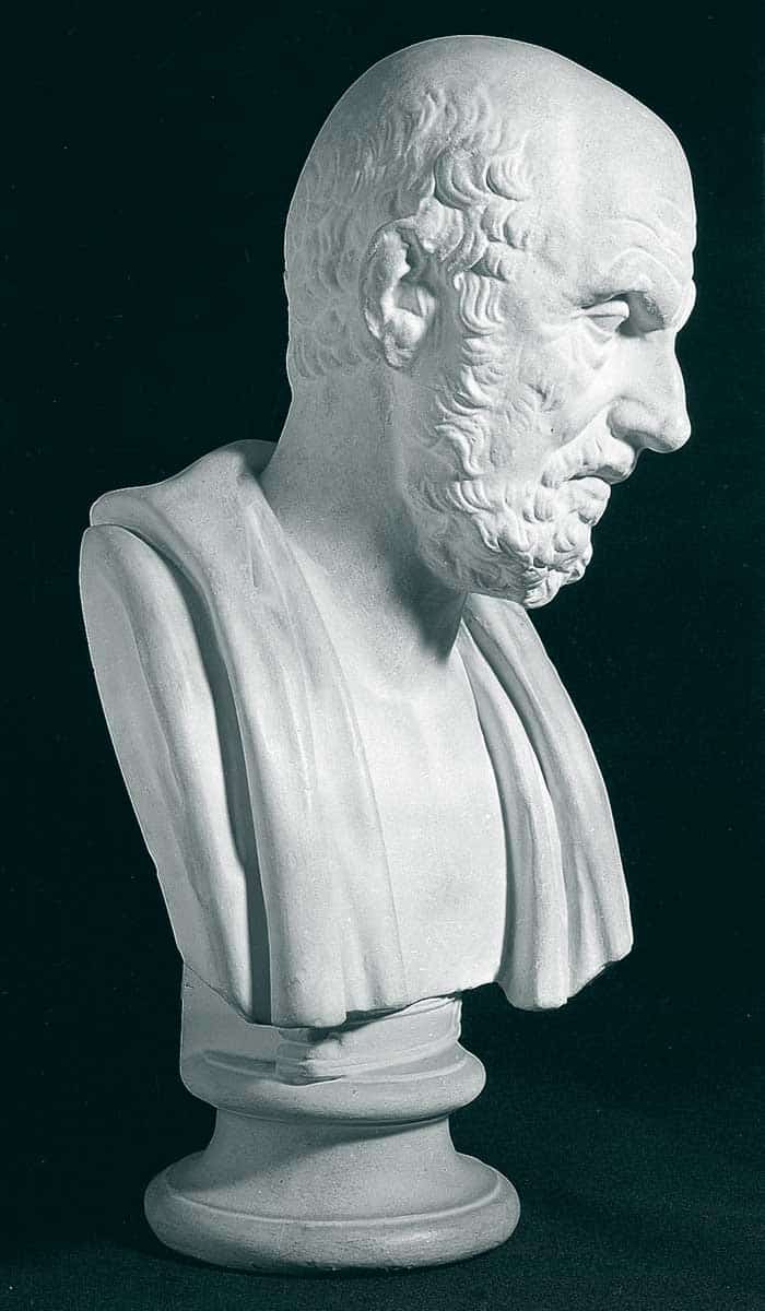 Bust of Hippocrates, Greek physician and “father of medicine”, Source: Wikimedia Commons