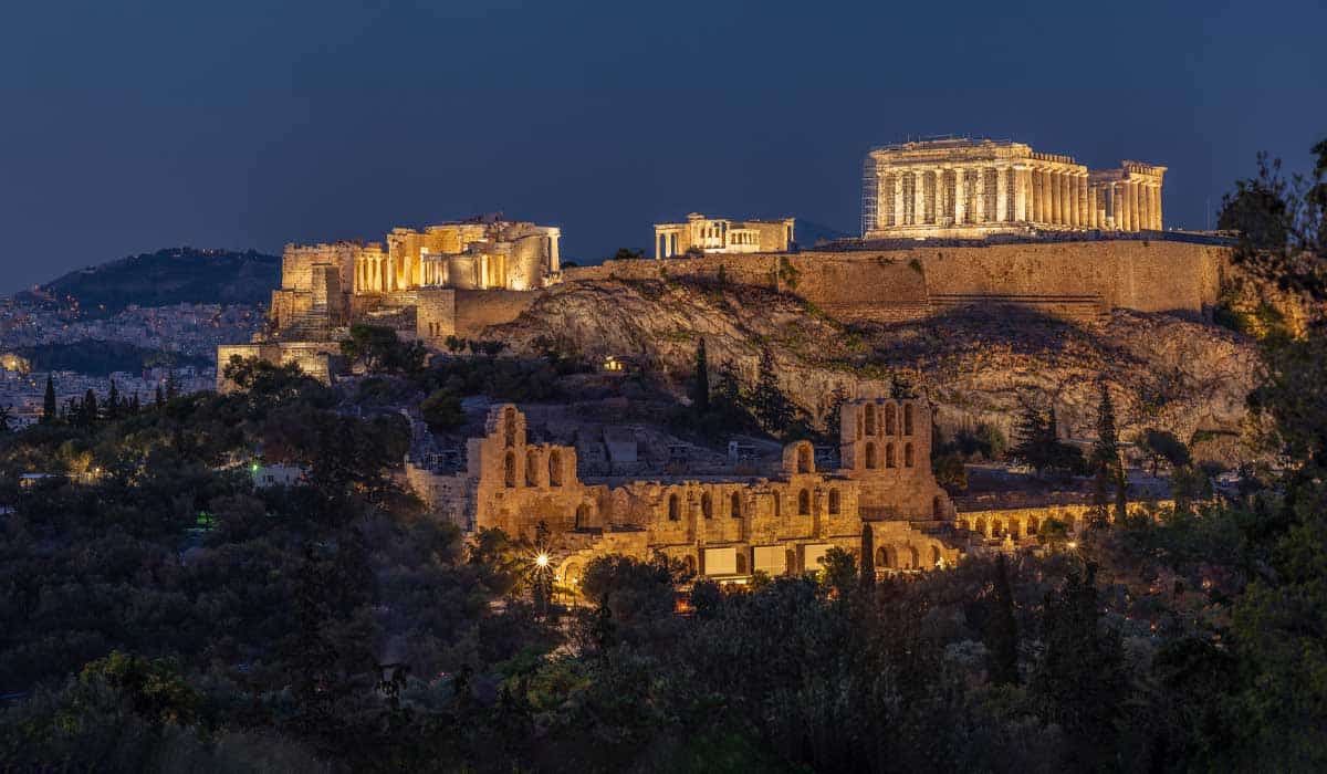 The Acropolis at night