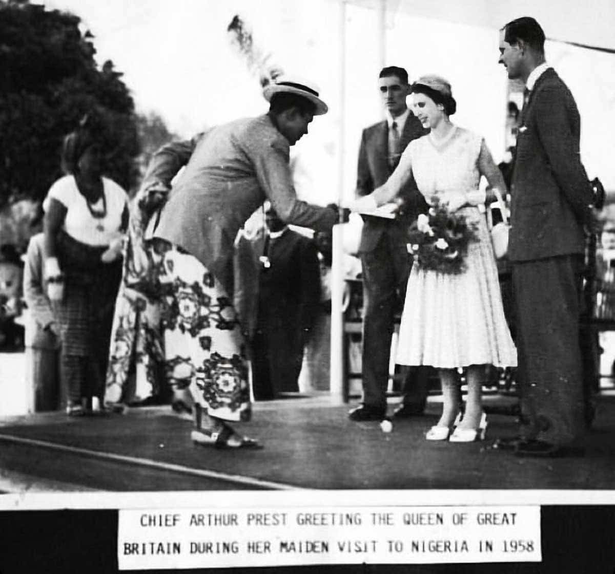 Queen Elizabeth and Prince Phillip, Duke of Edinburgh in Nigeria, 1958, Source: Wikimedia Commons