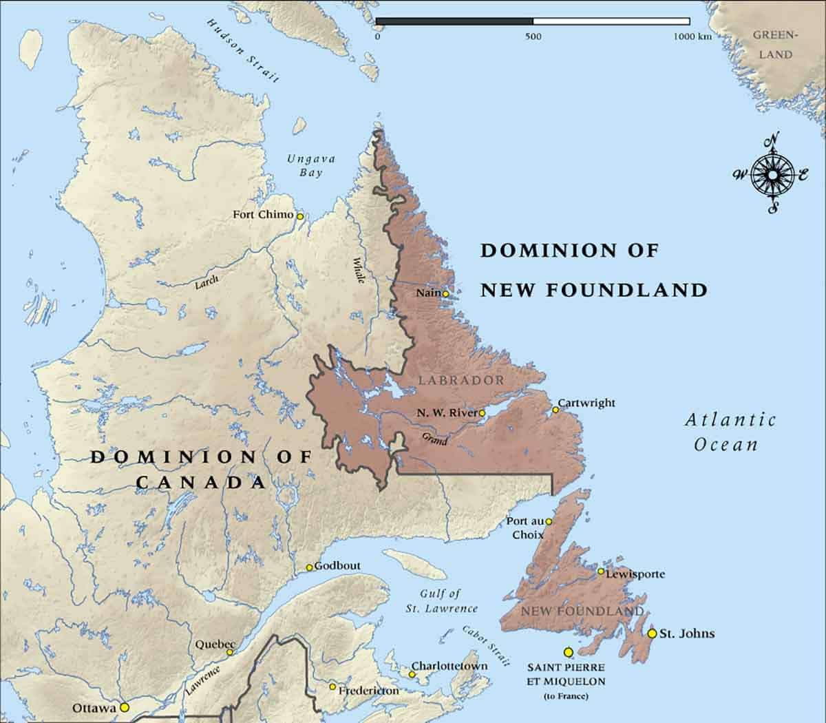 map newfoundland