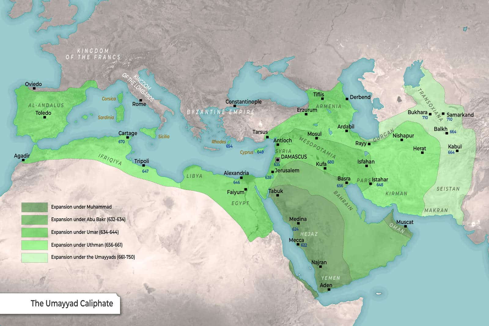 Map: The Umayyad Caliphate