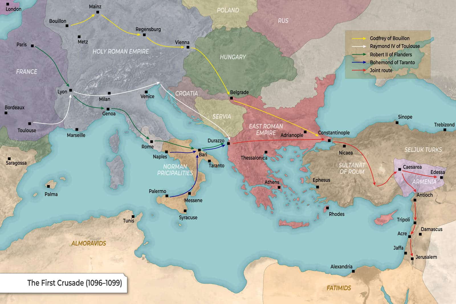 Map: First Crusade (1096-1099)