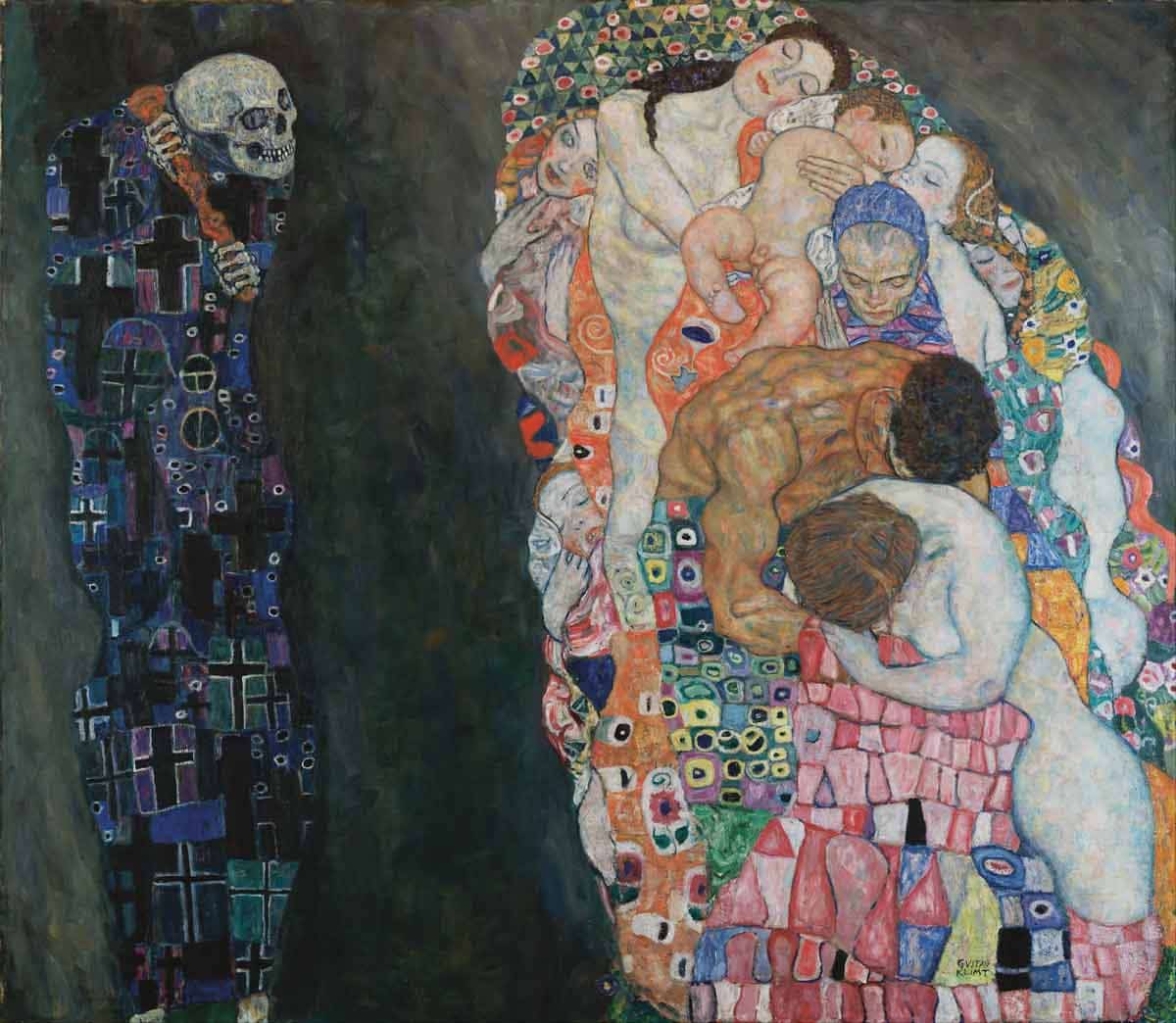 Gustav Klimt Death life painting