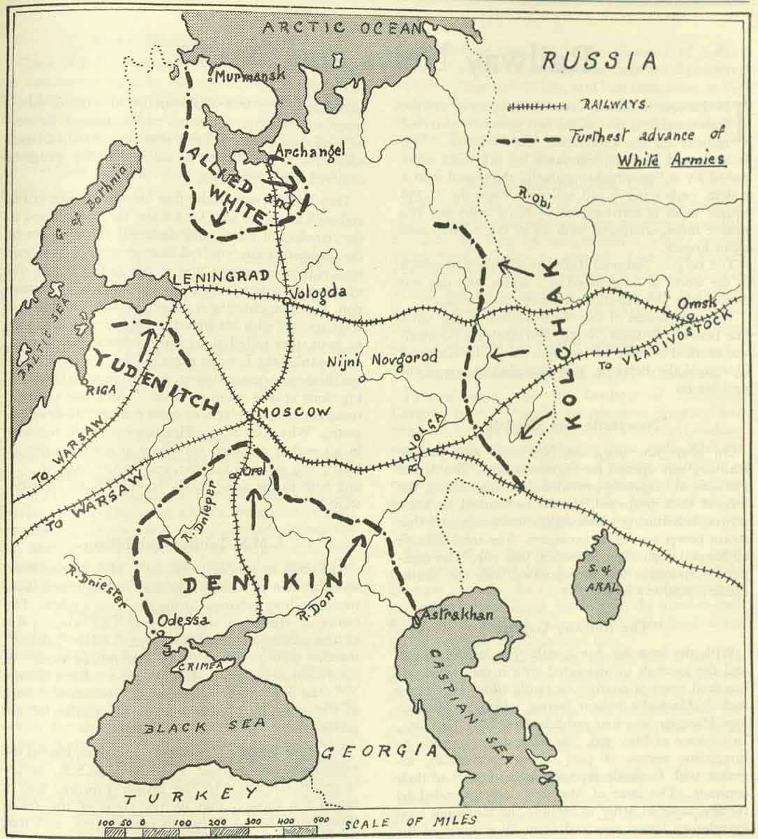 russian civil war map