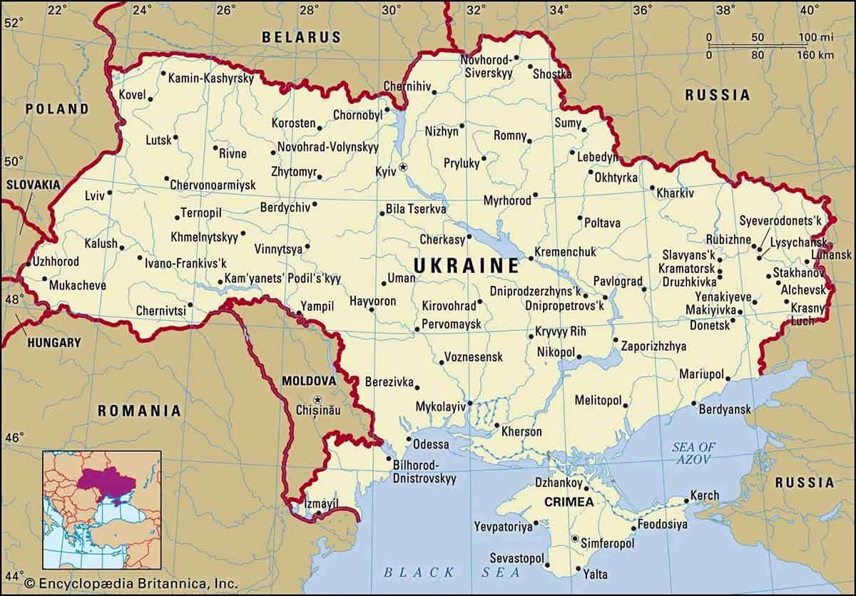 map of ukraine