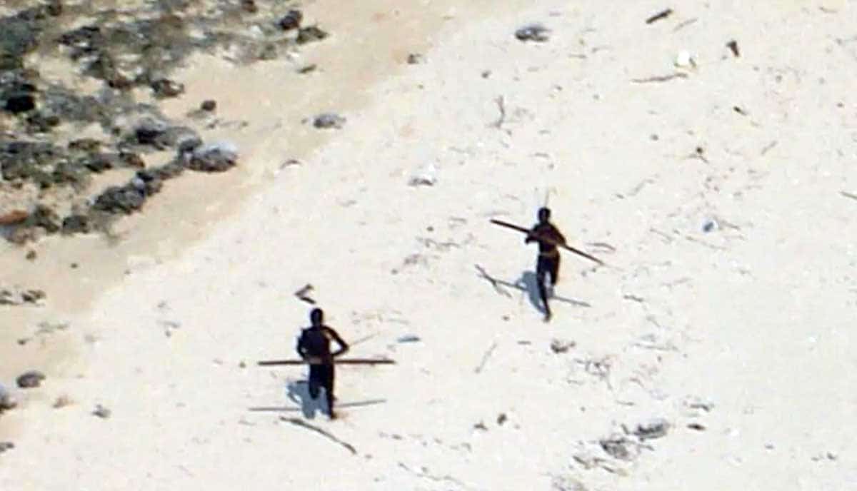 sentinelese with bows and arrows