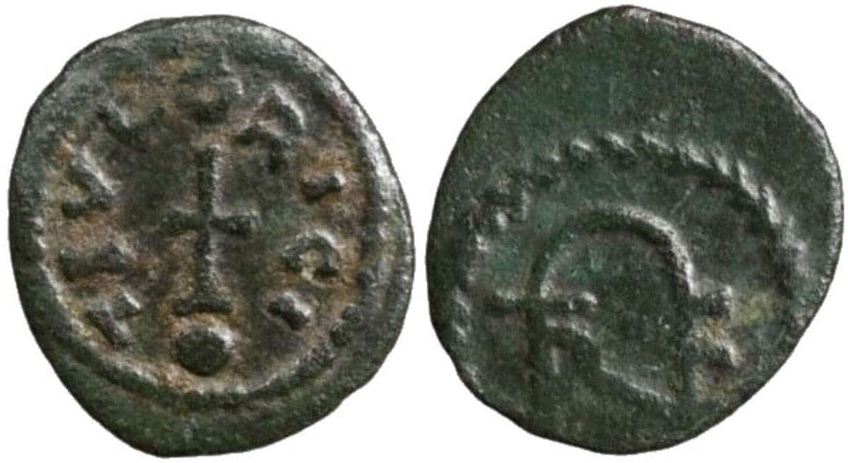 theuderic king franks bronze coin