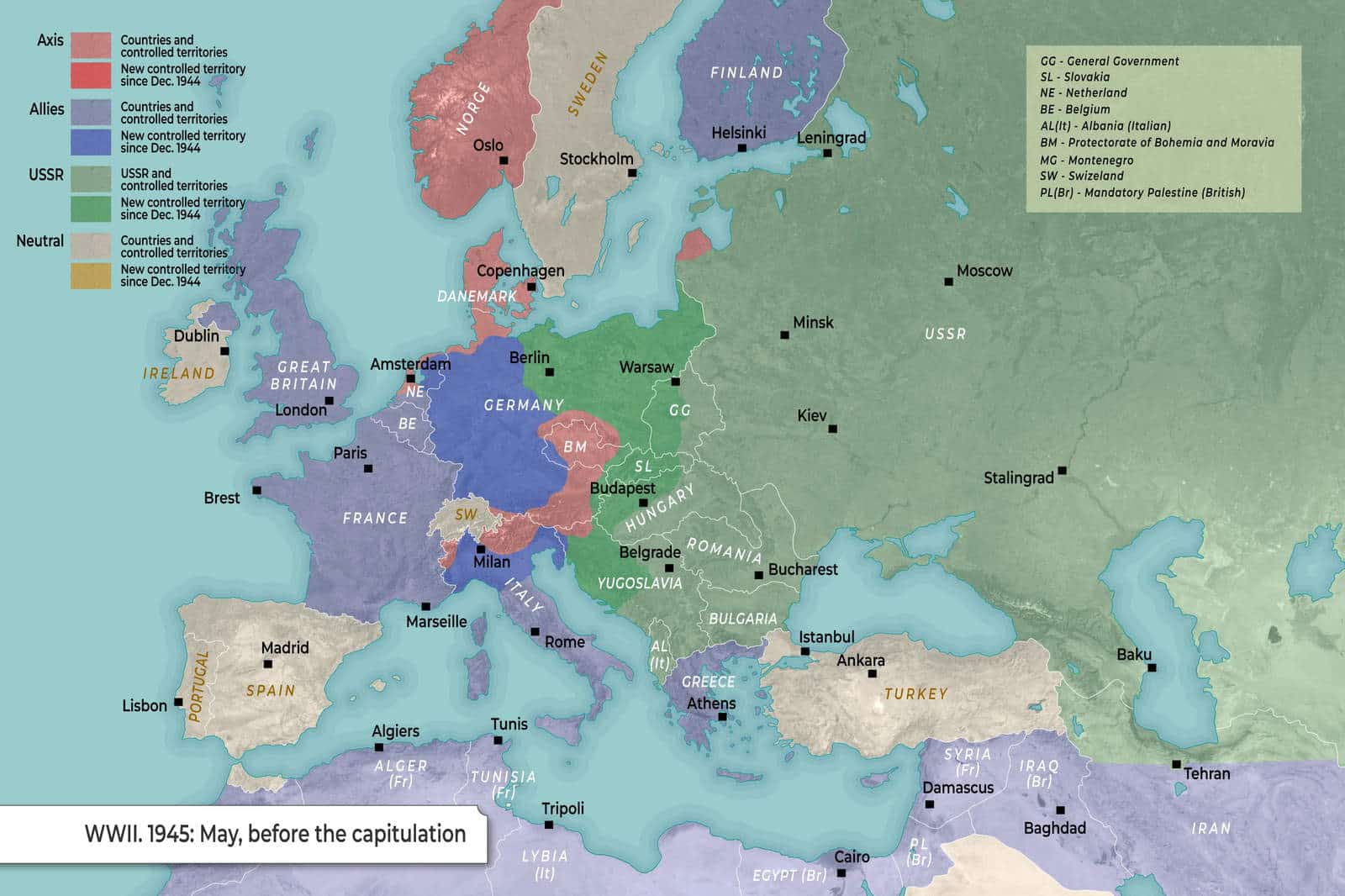 Map: World War II (May 1945)