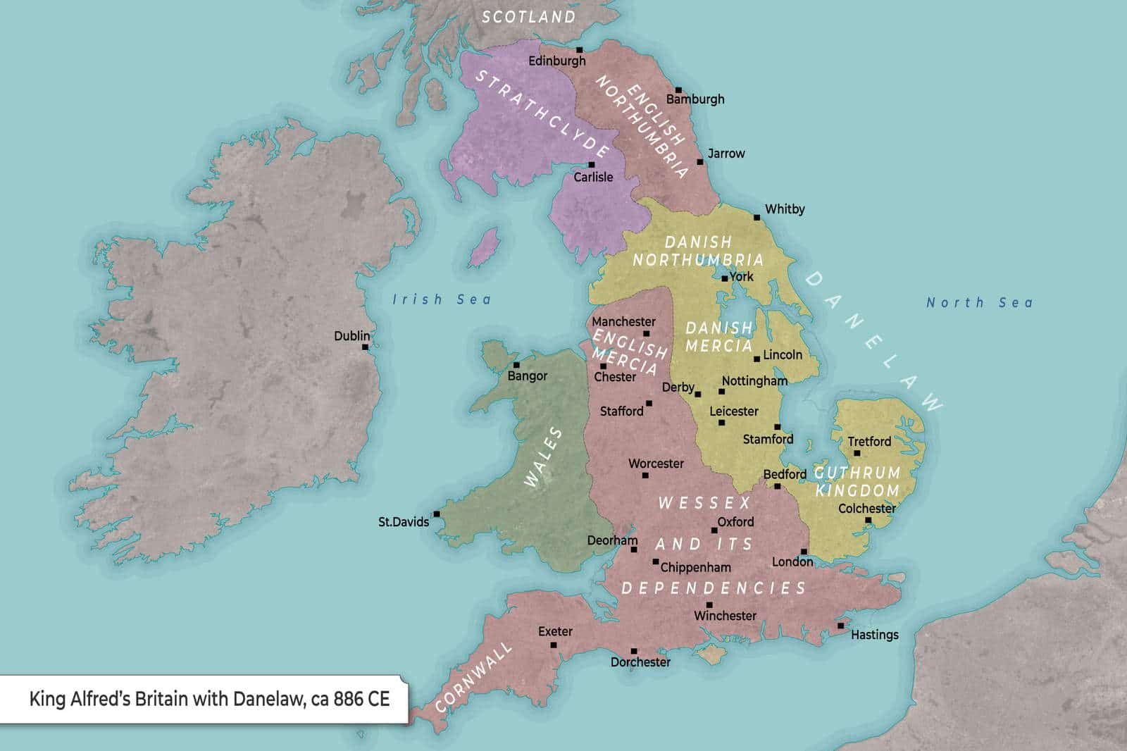 Map: Danelaw in 886 CE