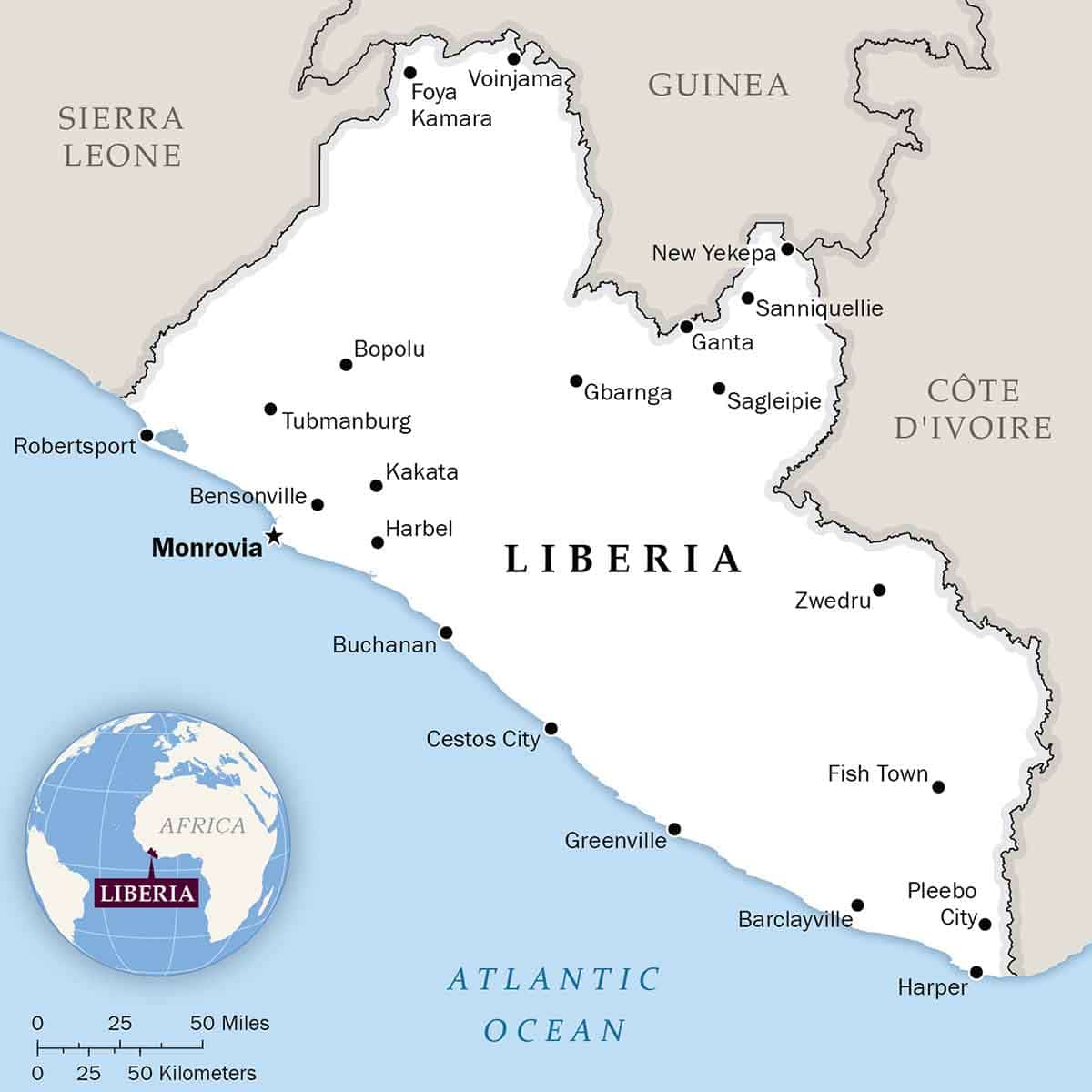 map liberia