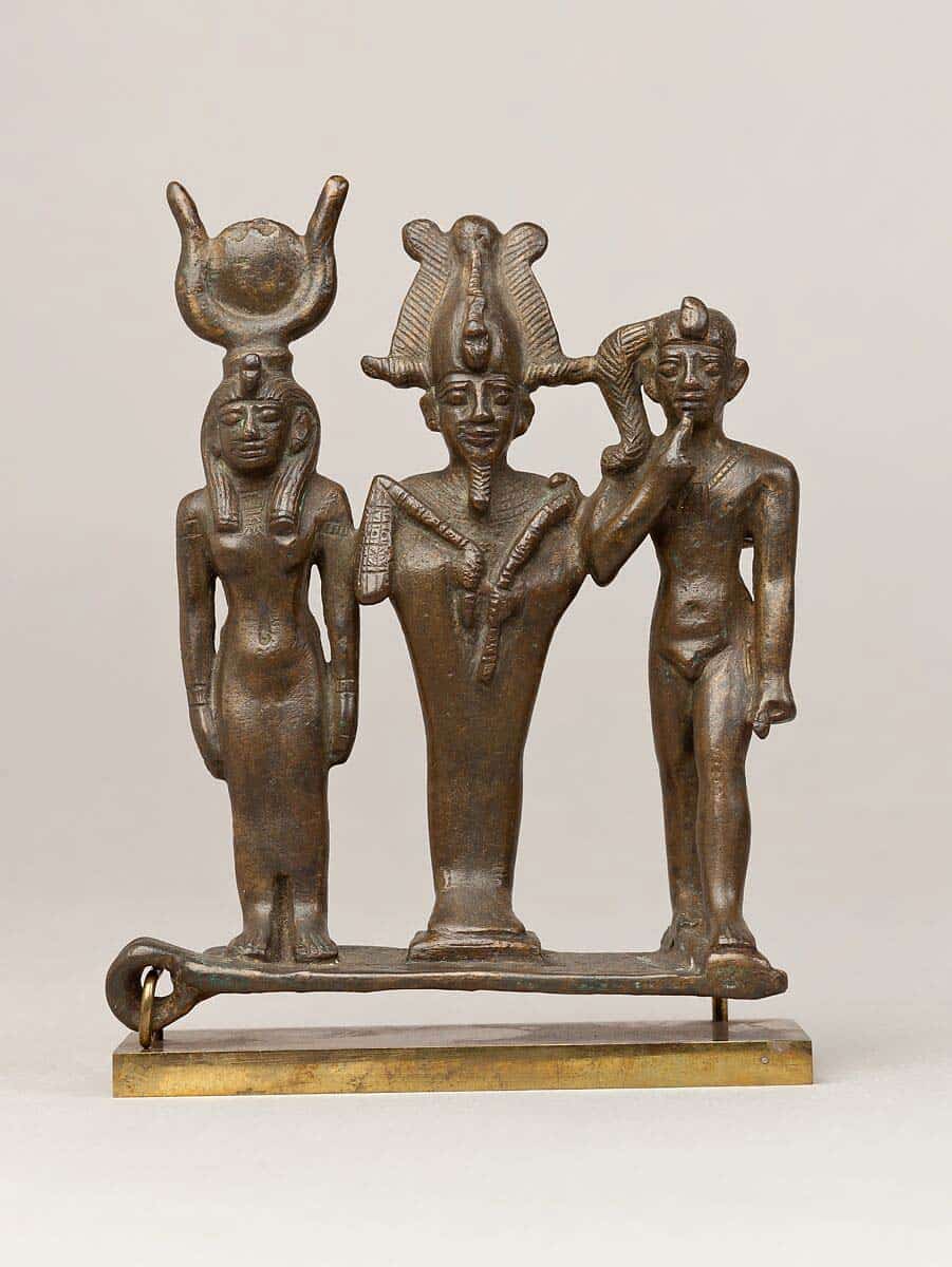 metal statue osiris isis horus