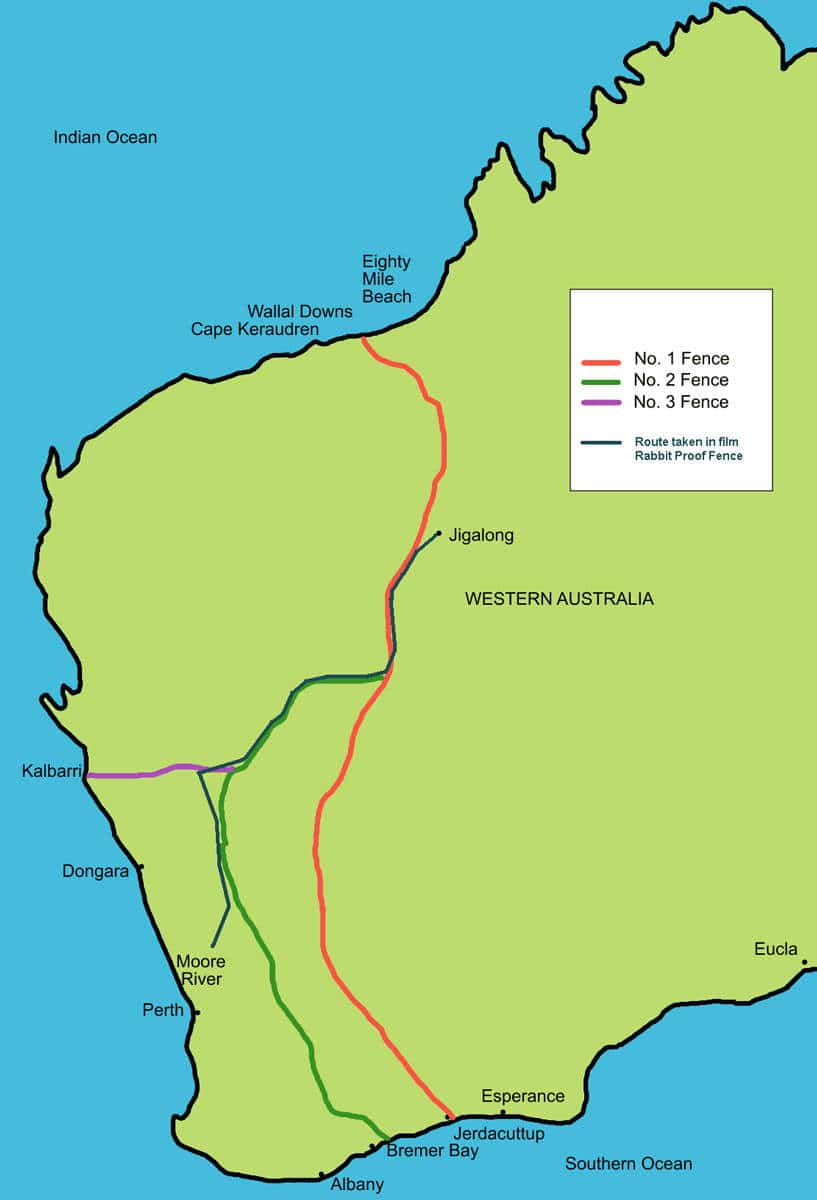 rabbit proof fence map