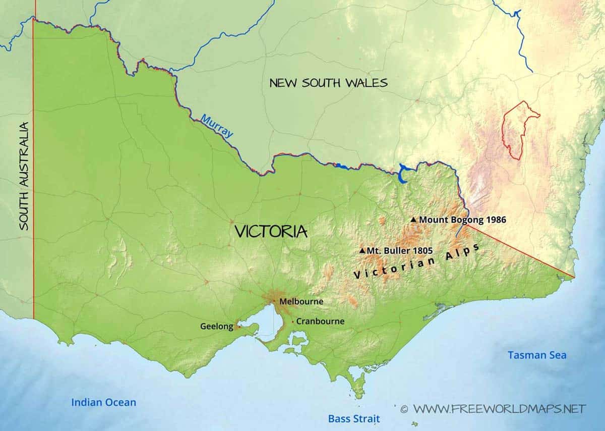 victoria physical map