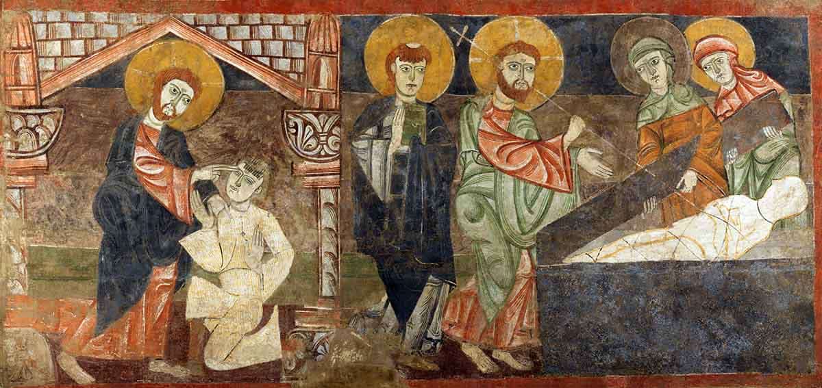 healing of blind man fresco