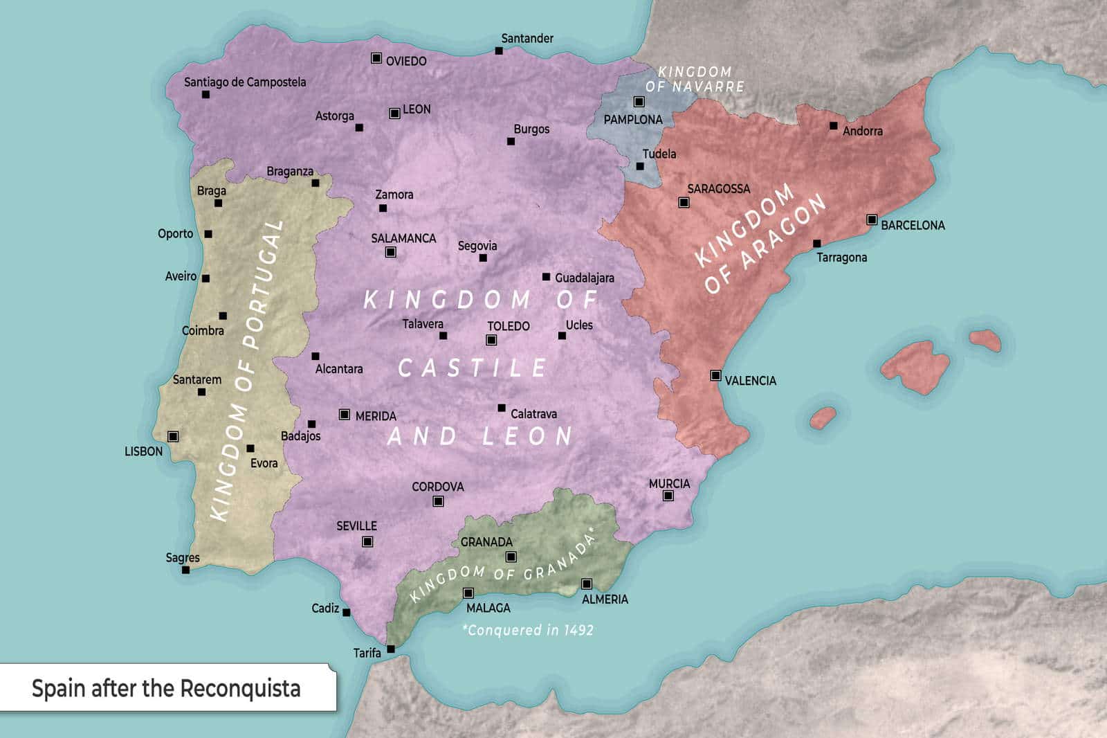 Map: Spain after the Reconquista