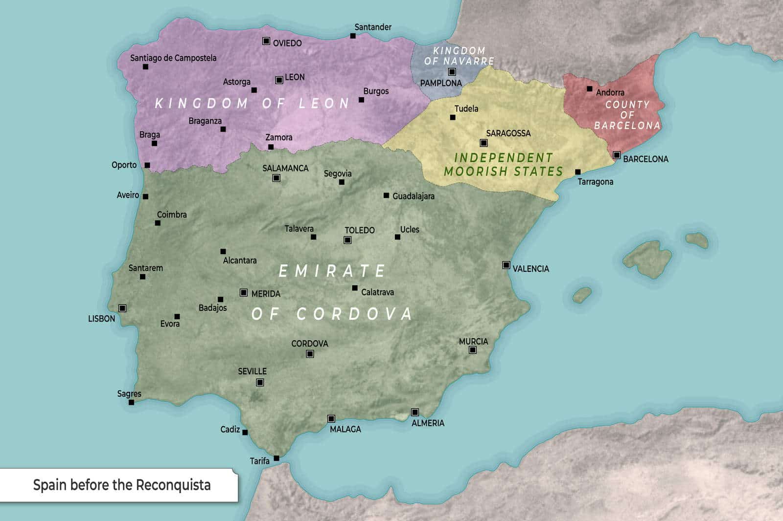 Map: Spain Before the Reconquista