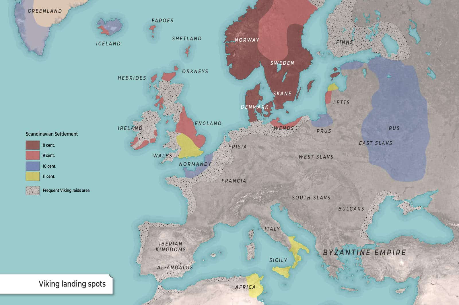 Map: Viking Landing Sites