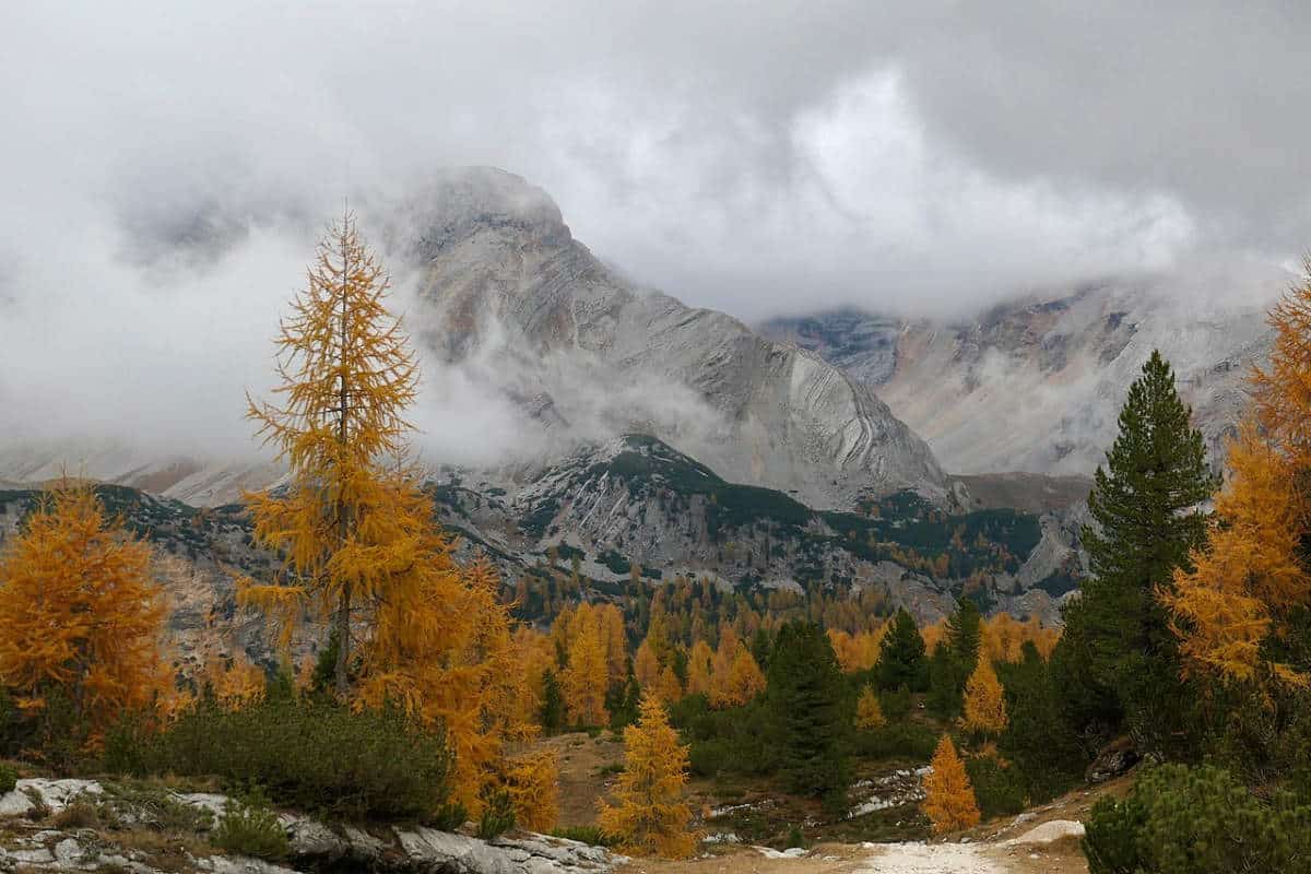 fall dolomite mountains italy